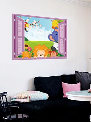 cartoon animals decals design theme wall stickers - 14391433 - Standard Image - 4
