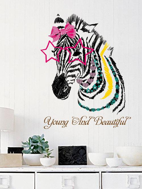 zebra young and beautiful 3d theme wall stickers - 14391439 - Standard Image - 1