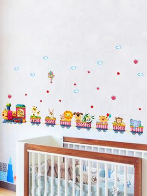 cartoon train animals decals design theme wall stickers - 14391446 - Standard Image - 4