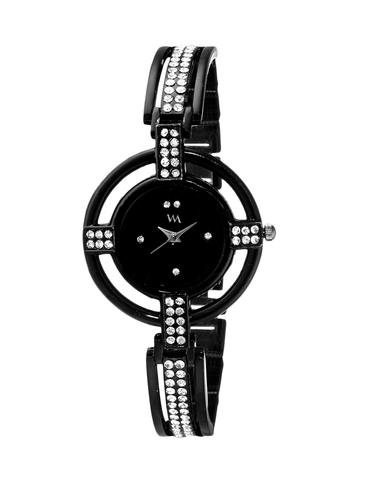 WATCH ME Black Metal Black Dial Watch For Women WMAL-131 - 14393458 - Very Small Image - 1