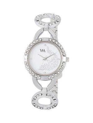 WATCH ME White dial Silver Metal Watch for Women and Girls WMAL-107-S - 14393460 - Standard Image - 1