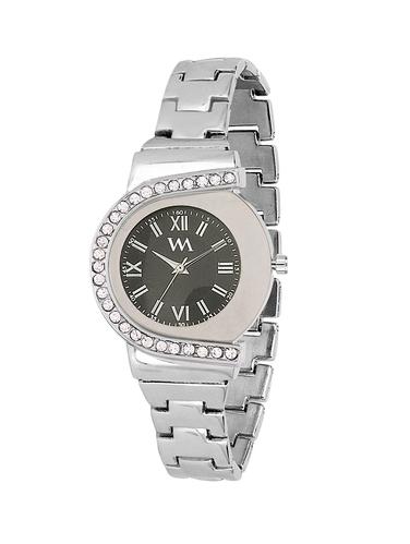 WATCH ME Black dial Silver Metal Watch for Women and Girls WMAL-196 - 14393467 - Very Small Image - 1