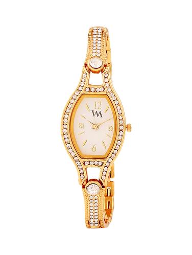 WATCH ME White dial Gold Metal Watch for Women and Girls WMAL-130 - 14393470 - Very Small Image - 1