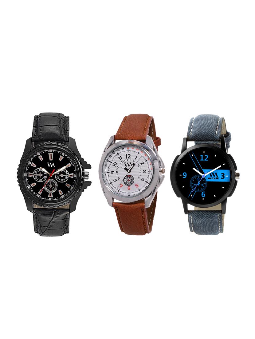Watch Me Gift Combo Set of Analog Watches for Men and Boys WMC-004-AWC-009-AWC-001 - 14393750 - Zoom Image - 1