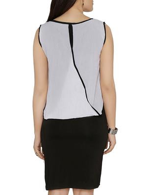 contrast piping blouson dress - 14394116 - Standard Image - 3