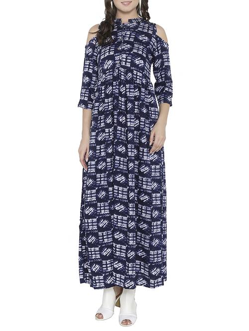 cold shoulder button detail maxi dress - 14394121 - Standard Image - 1