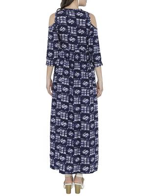cold shoulder button detail maxi dress - 14394121 - Standard Image - 3