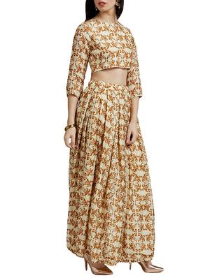 beige skirt top set - 14394134 - Standard Image - 2