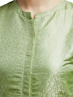 green viscose kurta pant set - 14394135 - Standard Image - 4