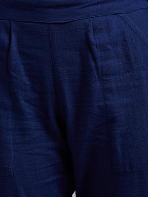 blue silk kurta pant set - 14394144 - Standard Image - 5