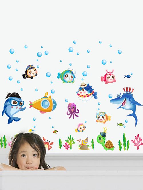 cortina fish in bathroom theme wall stickers - 14394707 - Standard Image - 1