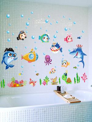 cortina fish in bathroom theme wall stickers - 14394707 - Standard Image - 4