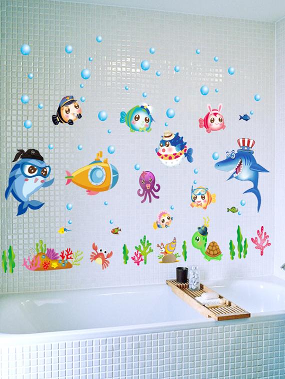 cortina fish in bathroom theme wall stickers - 14394707 - Zoom Image - 4