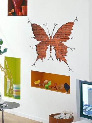 butterfly drawing 3d theme wall stickers - 14394720 - Standard Image - 2