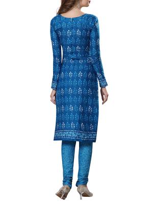 blue cotton printed dress material - 14395872 - Standard Image - 2