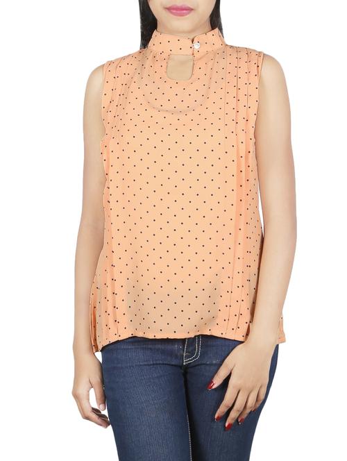 orange georgette casual top - 14396481 - Standard Image - 1