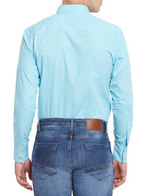 light blue solid casual shirt - 14397233 - Standard Image - 3