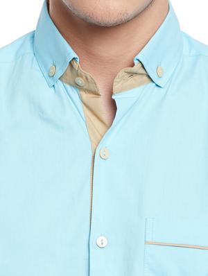 light blue solid casual shirt - 14397233 - Standard Image - 4