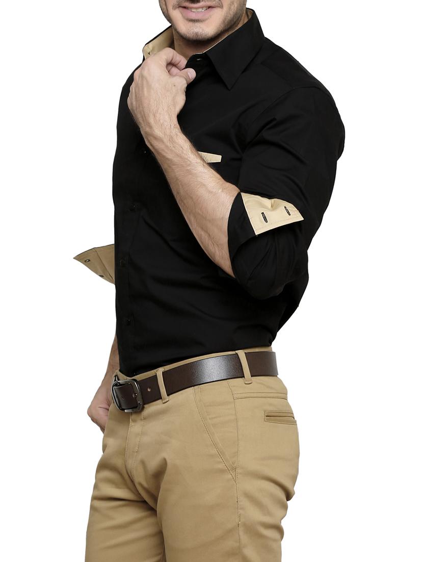 black solid casual shirt - 14397242 - Zoom Image - 2
