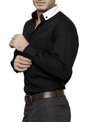 black cotton formal shirt - 14397244 - Standard Image - 2