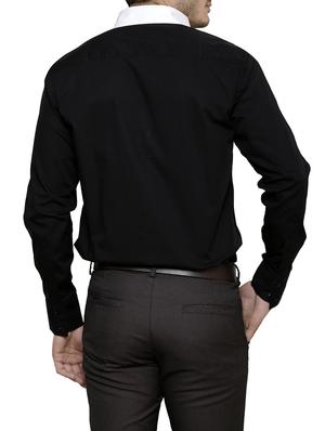 black cotton formal shirt - 14397244 - Standard Image - 3
