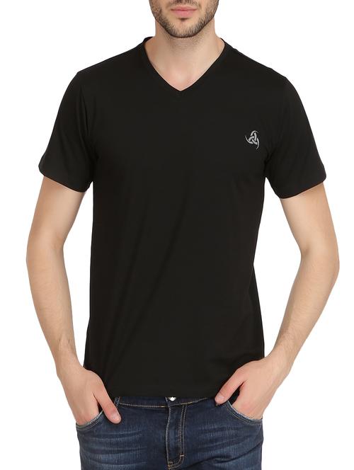 solid black polyester t-shirt - 14397257 - Standard Image - 1