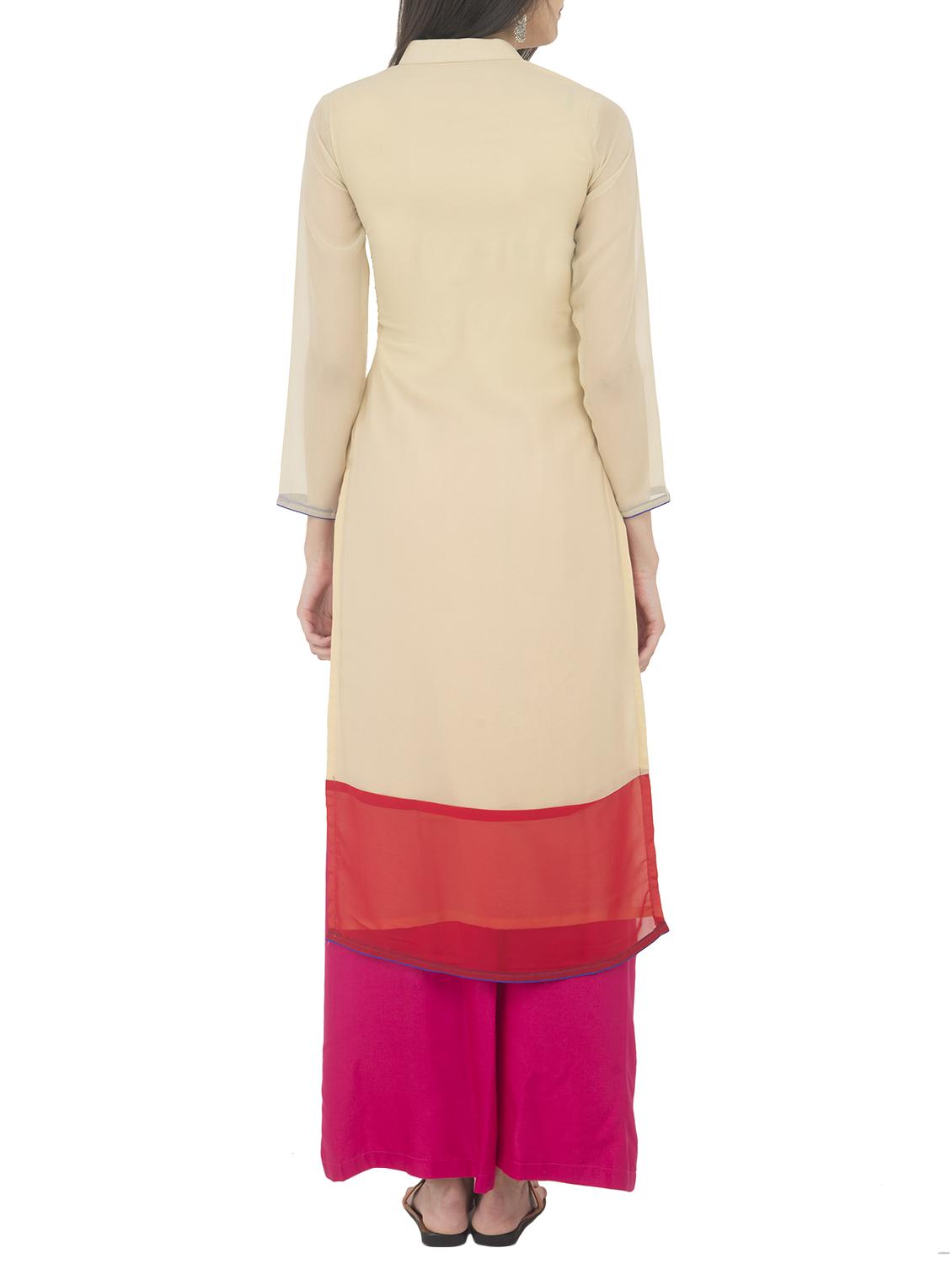 mirror work straight kurta - 14397462 - Zoom Image - 3