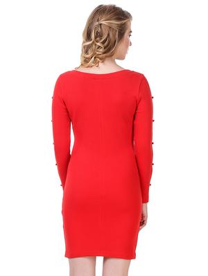 zip detail cutout sleeves bodycon dress - 14397870 - Standard Image - 4