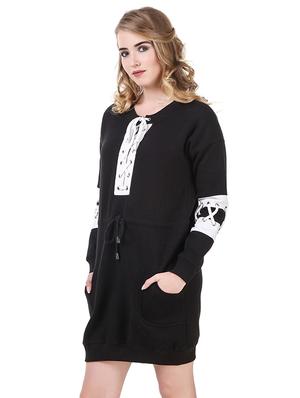 black fleece shift dress - 14397872 - Standard Image - 2