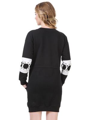 black fleece shift dress - 14397872 - Standard Image - 3