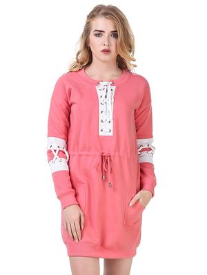 pink fleece shift dress - 14397873 - Standard Image - 2