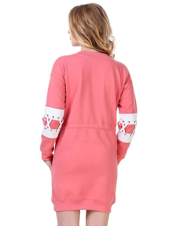 pink fleece shift dress - 14397873 - Zoom Image - 4