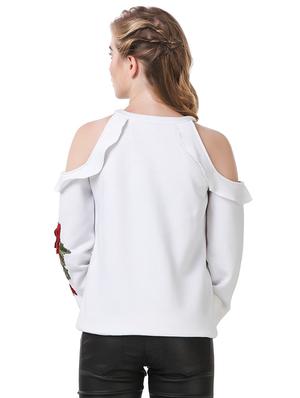 floral patch cold shoulder top - 14397948 - Standard Image - 3