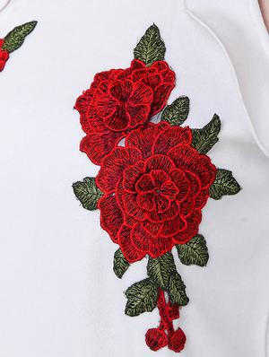 floral patch cold shoulder top - 14397948 - Standard Image - 4