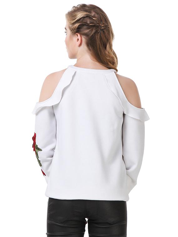 floral patch cold shoulder top - 14397948 - Zoom Image - 3