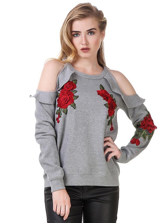 color block embroidered top - 14397949 - Zoom Image - 1