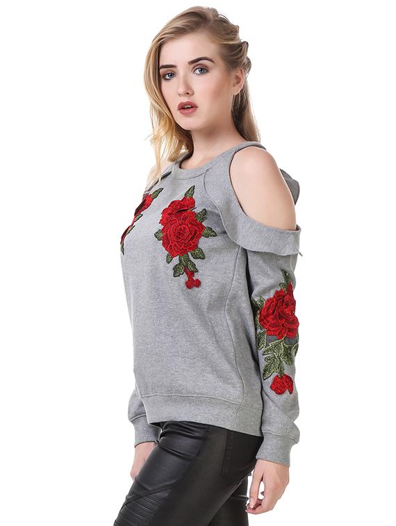 color block embroidered top - 14397949 - Zoom Image - 2