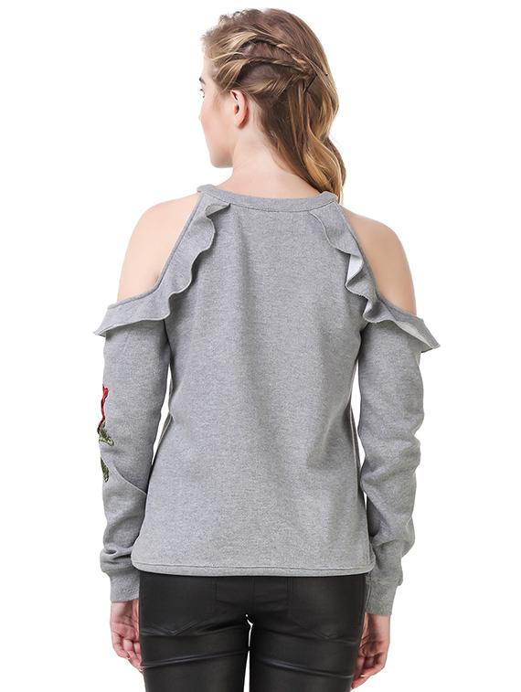 color block embroidered top - 14397949 - Zoom Image - 3