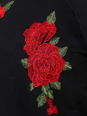 cold shoulder floral patch top - 14397950 - Standard Image - 4