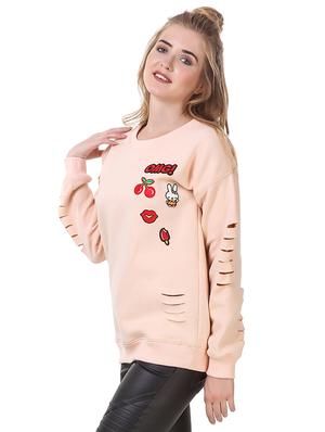 pink fleece regular sweatshirt - 14397952 - Standard Image - 2