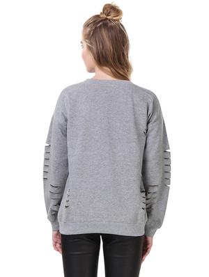 grey fleece regular sweatshirt - 14397953 - Standard Image - 3