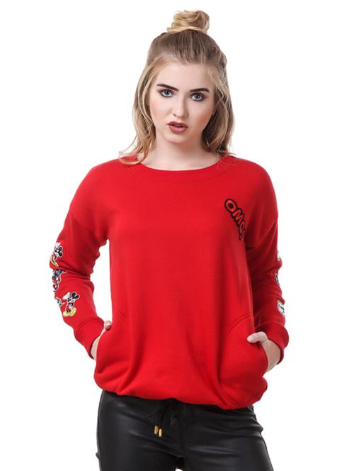 red fleece regular sweatshirt - 14397954 - Standard Image - 1