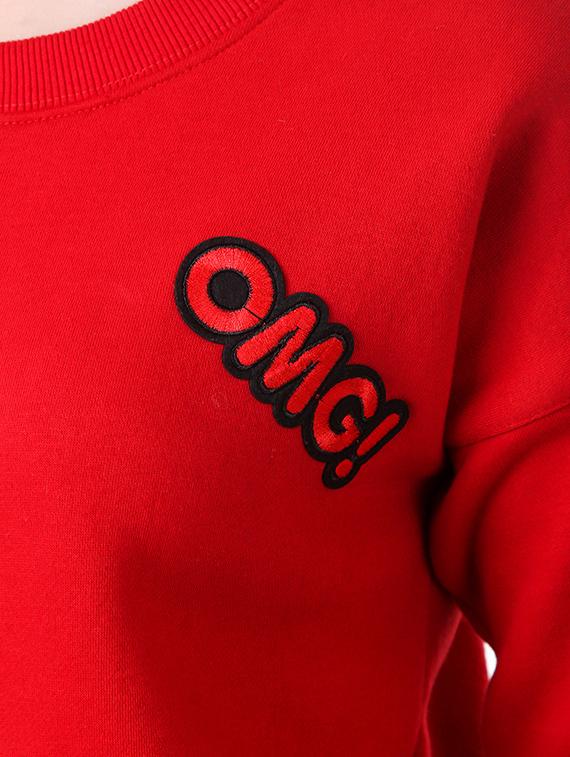 red fleece regular sweatshirt - 14397954 - Zoom Image - 4