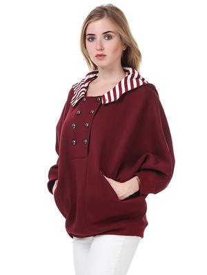 maroon fleece hooded sweatshirt - 14397956 - Standard Image - 2