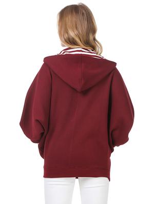 maroon fleece hooded sweatshirt - 14397956 - Standard Image - 3