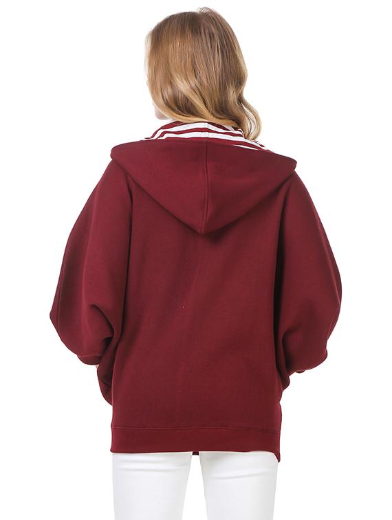 maroon fleece hooded sweatshirt - 14397956 - Zoom Image - 3