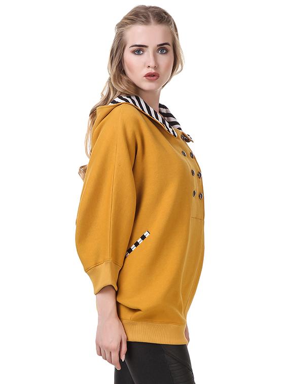 yellow fleece hooded sweatshirt - 14397957 - Zoom Image - 2