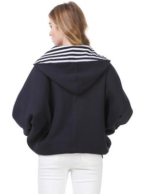hooded neck solid sweatshirt - 14397958 - Standard Image - 3