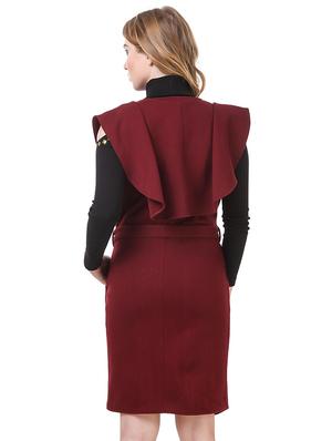 maroon fleece coatigan - 14397963 - Standard Image - 3