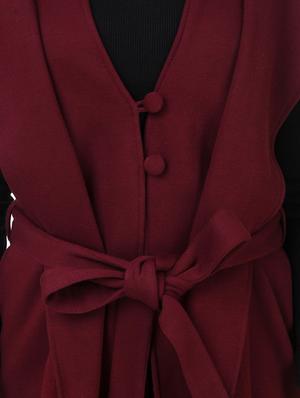 maroon fleece coatigan - 14397963 - Standard Image - 5